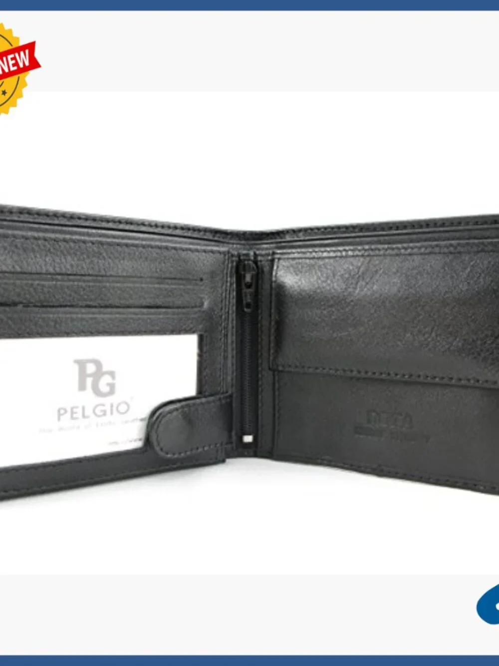 Genuine Stingray Skin Leather Bifold Wallet with 10 Card Slots